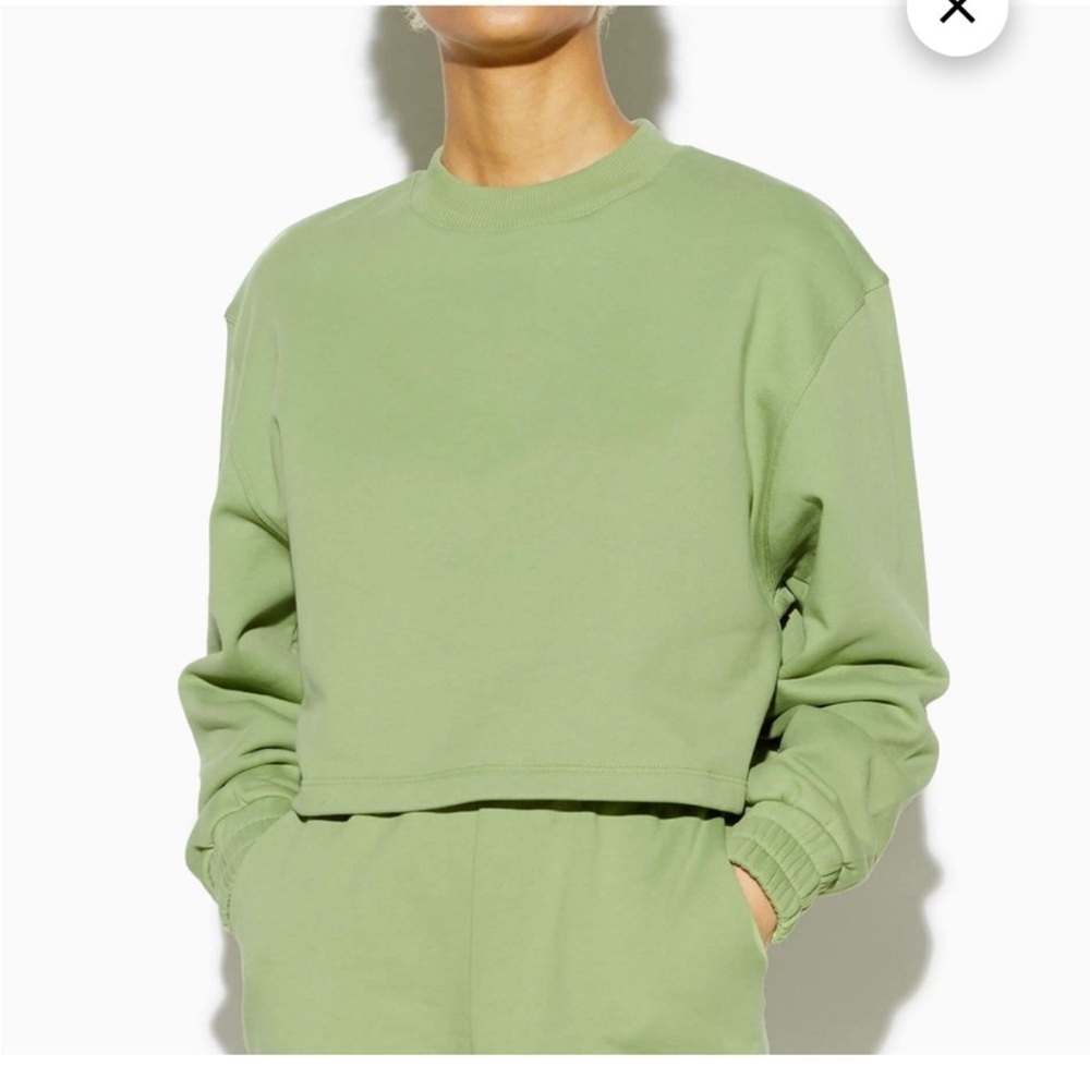 Apparis Isabel Sweatshirt Green Cropped Long Sleeve Organic Cotton Size XXS - Picture 1 of 5